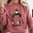 Loud And Proud Baseball Mom Messy Bun Leopard Baseball Mom Comfort Colors Sweatshirt Orchid Loud And Proud Baseball Mom Messy Bun Leopard Baseball Mom Comfort Colors Sweatshirt Orchid