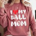 I LOVE MY BASEBALL MOM Comfort Colors Sweatshirt Orchid I LOVE MY BASEBALL MOM Comfort Colors Sweatshirt Orchid