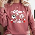 Mom Of Both Soccer Baseball Mom Of A Baseball Soccer Player Comfort Colors Sweatshirt Orchid