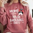 Moms Against White Baseball Pants For a Baseball Mom Comfort Colors Sweatshirt Orchid