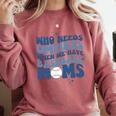 Who Needs Umpires When We Have Baseball Moms Groovy Retro Comfort Colors Sweatshirt Orchid