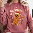 Oh Snap Gingerbreadman Christmas Baseball Comfort Colors Sweatshirt Orchid Oh Snap Gingerbreadman Christmas Baseball Comfort Colors Sweatshirt Orchid