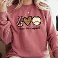 Peace Love Baseball Mom Leopard Print Cheetah Pattern Comfort Colors Sweatshirt Orchid Peace Love Baseball Mom Leopard Print Cheetah Pattern Comfort Colors Sweatshirt Orchid