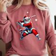 Santa Playing Baseball Men Boys Christmas Baseball Player Comfort Colors Sweatshirt Orchid Santa Playing Baseball Men Boys Christmas Baseball Player Comfort Colors Sweatshirt Orchid