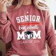 Senior Baseball Mom 2024 Senior Mom Class Of 2024 Baseball Comfort Colors Sweatshirt Orchid