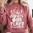 She Dances He Plays Mom Of Both Dance And Baseball Mom Comfort Colors Sweatshirt Orchid