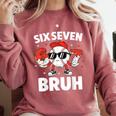 Six Seven Bruh Valentines Baseball Kids 67 Valentine Boys Comfort Colors Sweatshirt Orchid