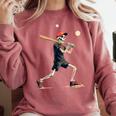 Skeleton Baseball Halloween Costume Men Boys Kids Comfort Colors Sweatshirt Orchid Skeleton Baseball Halloween Costume Men Boys Kids Comfort Colors Sweatshirt Orchid