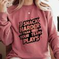I Snack Harder Than Your Team Plays Baseball Mom Comfort Colors Sweatshirt Orchid I Snack Harder Than Your Team Plays Baseball Mom Comfort Colors Sweatshirt Orchid