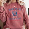 Spring 2024 Season Cute Baseball Mom Home Plate Social Club Comfort Colors Sweatshirt Orchid