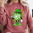St Patricks Day Shamrock Baseball Drip Icecream Irish Boys Comfort Colors Sweatshirt Orchid