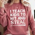 I Teach Kids To Hit And Steal Baseball Coach Sport Lover Men Comfort Colors Sweatshirt Orchid I Teach Kids To Hit And Steal Baseball Coach Sport Lover Men Comfort Colors Sweatshirt Orchid