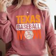 Texas Baseball Mom Design Baseball Player And Baseball Comfort Colors Sweatshirt Orchid