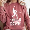 Touchdown Baseball Football Sports Comfort Colors Sweatshirt Orchid
