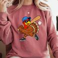 Turkey Baseball Thanksgiving Sports Humor Men Boy Kids Comfort Colors Sweatshirt Orchid Turkey Baseball Thanksgiving Sports Humor Men Boy Kids Comfort Colors Sweatshirt Orchid