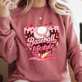 Valentine Baseball Lifestyle Home Plate Ice-Cream Drip Boys Comfort Colors Sweatshirt Orchid