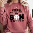 Warning Will Yell Loudly My Son Baseball Mom Comfort Colors Sweatshirt Orchid