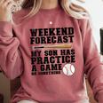 Weekend Forecast My Son Has Practice Baseball Mom Comfort Colors Sweatshirt Orchid Weekend Forecast My Son Has Practice Baseball Mom Comfort Colors Sweatshirt Orchid