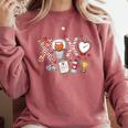 XOXO Physical Education Valentines Day Baseball Football Men Comfort Colors Sweatshirt Orchid