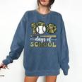 100 Days Of School Baseball Camo Art For Boys Kids Students Comfort Colors Sweatshirt Blue Jean