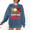 100 Days Of School Baseball Player Sports Game Teacher Kid Comfort Colors Sweatshirt Blue Jean
