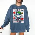 100 Days Smarter Baseball 100 Days Of School Boy Girl Kid Comfort Colors Sweatshirt Blue Jean 100 Days Smarter Baseball 100 Days Of School Boy Girl Kid Comfort Colors Sweatshirt Blue Jean