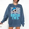 5th Birthday Dabbing Baseball Boys Bruh I'm 5 Year Old Comfort Colors Sweatshirt Blue Jean