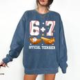 67 13 Year Old Official Teenager Baseball Boy 13th Birthday Comfort Colors Sweatshirt Blue Jean
