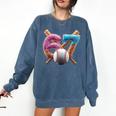 67 Baseball Ice Cream Drip Kids Youth Comfort Colors Sweatshirt Blue Jean