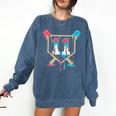 Baseball 11 Year Old Ice Cream Drip 11th Birthday Boy Player Comfort Colors Sweatshirt Blue Jean