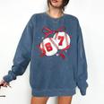 Baseball 67 Six Seven Gen Alpha Meme Valentine's Day Comfort Colors Sweatshirt Blue Jean