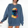 Baseball Catcher Mask Ice Cream Dripping Baseball Fan Boys Comfort Colors Sweatshirt Blue Jean Baseball Catcher Mask Ice Cream Dripping Baseball Fan Boys Comfort Colors Sweatshirt Blue Jean