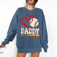 Baseball Daddy Baseball Heart Family Matching Comfort Colors Sweatshirt Blue Jean