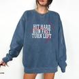 Baseball Hit Hard Run Fast Turn Left Men Boys Kid Teen Youth Premium Tri-Blend Comfort Colors Sweatshirt Blue Jean Baseball Hit Hard Run Fast Turn Left Men Boys Kid Teen Youth Premium Tri-Blend Comfort Colors Sweatshirt Blue Jean