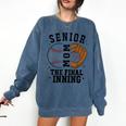 Baseball Senior Mom 2026 The Final Inning Comfort Colors Sweatshirt Blue Jean