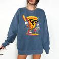 Drippy Pizza Baseball Slice Cartoon Sports Food Comfort Colors Sweatshirt Blue Jean Drippy Pizza Baseball Slice Cartoon Sports Food Comfort Colors Sweatshirt Blue Jean