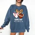 Game Day Vibes Football Baseball Mom Heart Comfort Colors Sweatshirt Blue Jean Game Day Vibes Football Baseball Mom Heart Comfort Colors Sweatshirt Blue Jean