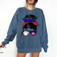 Haitian Baseball Mom Haiti Flag Baseball Girl Comfort Colors Sweatshirt Blue Jean Haitian Baseball Mom Haiti Flag Baseball Girl Comfort Colors Sweatshirt Blue Jean