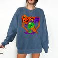 Halloween Baseball Ice Cream Drip Boys Girls Youth Comfort Colors Sweatshirt Blue Jean