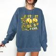 I Just Hit 100 Days Of School Baseball Teacher Boy Girl Kid Comfort Colors Sweatshirt Blue Jean