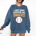 I Just Hope Everyone Has Snacks Baseball Game Day Fan Comfort Colors Sweatshirt Blue Jean I Just Hope Everyone Has Snacks Baseball Game Day Fan Comfort Colors Sweatshirt Blue Jean
