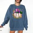 Mardi Gras Baseball Jester Hat Fleur De Lis Boys Girls Kids Comfort Colors Sweatshirt Blue Jean