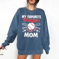 Mother's Day Baseball Mom Comfort Colors Sweatshirt Blue Jean