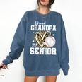 Proud Grandpa Of A 2026 Senior Baseball Graduation Leopard Comfort Colors Sweatshirt Blue Jean