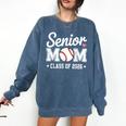 Senior Mom Class Of 2026 Baseball Retro Mom Graduation 2026 Comfort Colors Sweatshirt Blue Jean