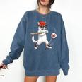 Six Seven 67 Baseball Cat Birthday Men Kids Boys Comfort Colors Sweatshirt Blue Jean Six Seven 67 Baseball Cat Birthday Men Kids Boys Comfort Colors Sweatshirt Blue Jean