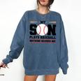 My Son Plays Baseball Nothing Scares Me Baseball Mom Comfort Colors Sweatshirt Blue Jean My Son Plays Baseball Nothing Scares Me Baseball Mom Comfort Colors Sweatshirt Blue Jean