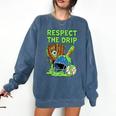 Spooky Zombie Respect The Drip Baseball Halloween Comfort Colors Sweatshirt Blue Jean Spooky Zombie Respect The Drip Baseball Halloween Comfort Colors Sweatshirt Blue Jean