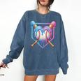 Valentines Baseball Heart Dripping Ice Cream Gen Z Alpha Comfort Colors Sweatshirt Blue Jean Valentines Baseball Heart Dripping Ice Cream Gen Z Alpha Comfort Colors Sweatshirt Blue Jean