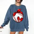Womens Custom Baseball Mom Number 12 Heart For Mom Mommy Comfort Colors Sweatshirt Blue Jean Womens Custom Baseball Mom Number 12 Heart For Mom Mommy Comfort Colors Sweatshirt Blue Jean